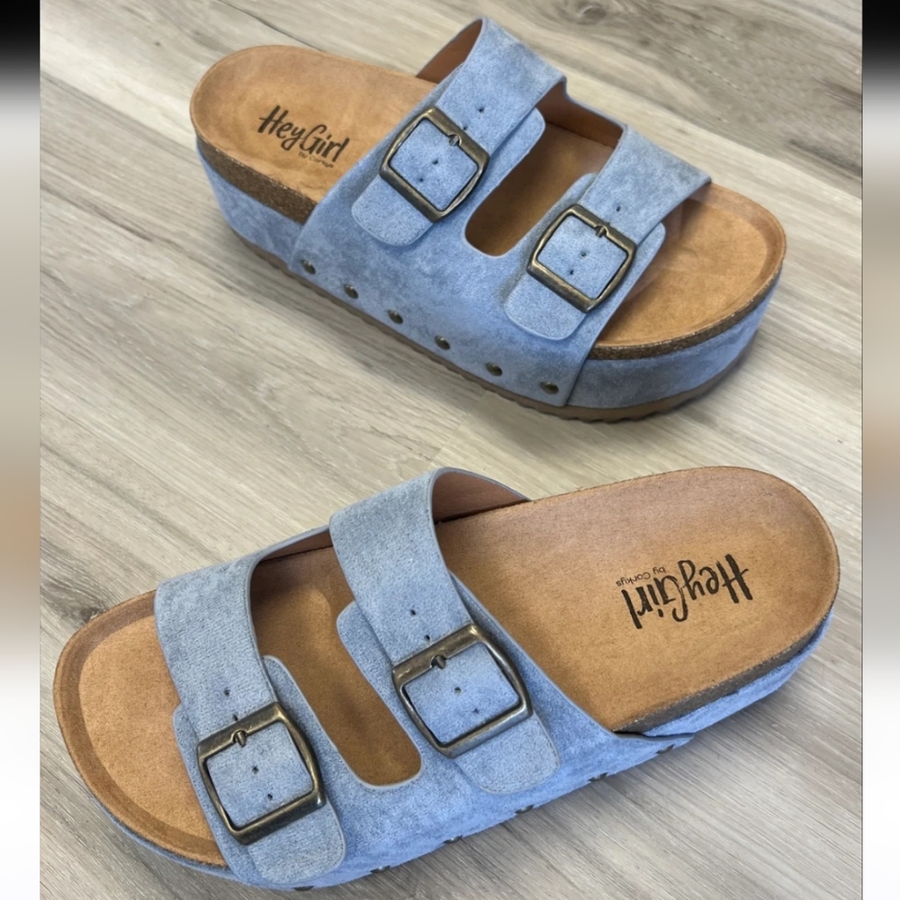 Corkys Gray Platform Sandals